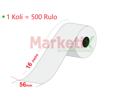 56x16 Metre Kredi Kartı Pos Yazar Kasa Rulosu